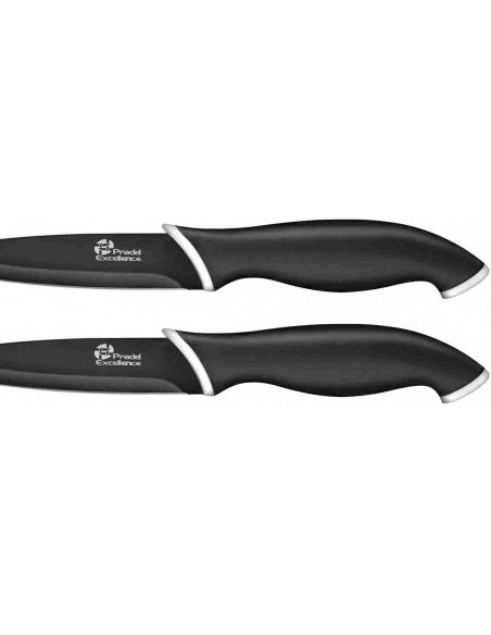 Set of 6 Pradel Excellence steak knives black blade 10cm non-stick coating
