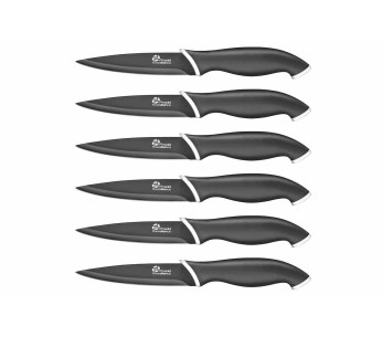 Sett med 6 Pradel Excellence biffkniver med svart blad, 10 cm, non-stick belegg 2