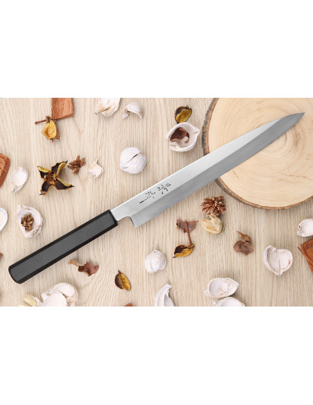 Yanagiba-kniv japonais artisanal Kagekiyo Suri Urushi 24cm