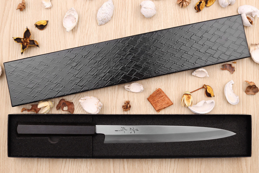 Cuchillo yanagiba japonais artisanal Kagekiyo Suri Urushi 24cm