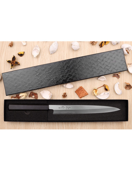 Faca yanagiba japonesa artesanal Kagekiyo Suri Urushi 24cm