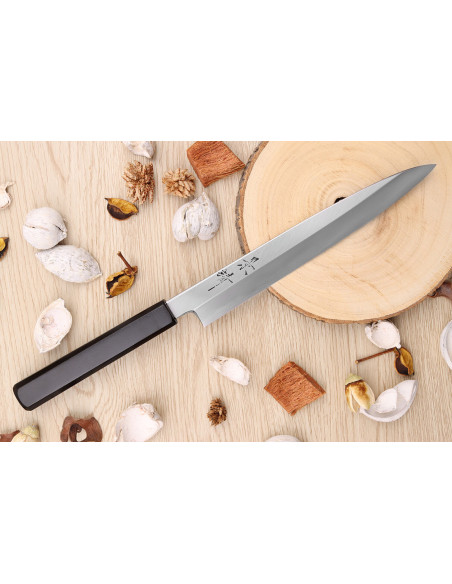 Yanagiba kniv japonais artisanal Kagekiyo Suri Urushi 21cm