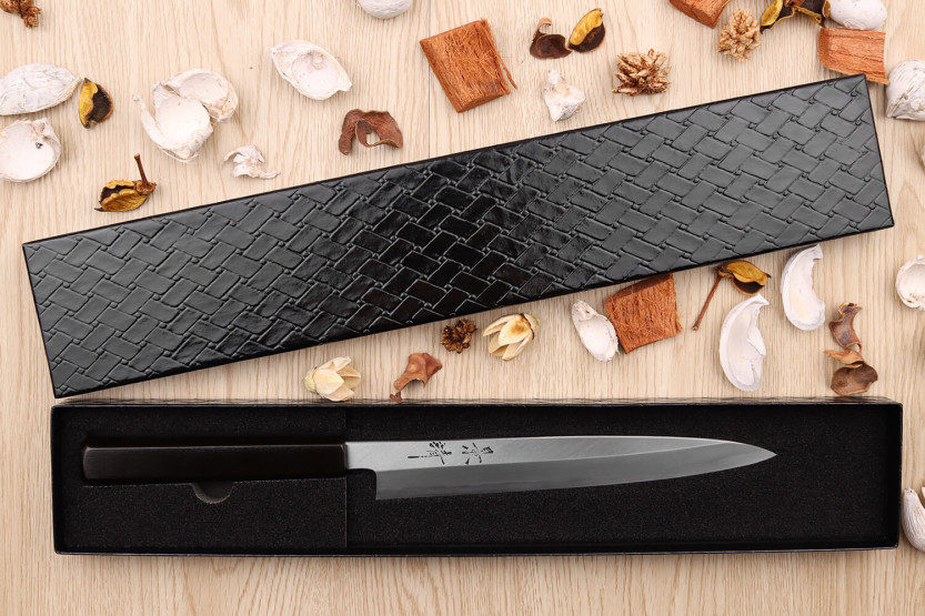 Coltello yanagiba japonais artisanal Kagekiyo Suri Urushi 21cm