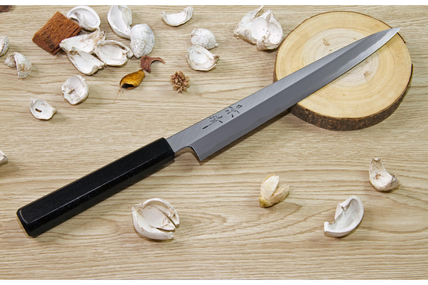 Faca sujihiki japonesa artesanal Kagekiyo Suri Urushi 24cm