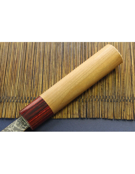 faca nakiri Japonês artesanal Yoshimi Kato 16,5cm VG10 Níquel Damasco cerisier