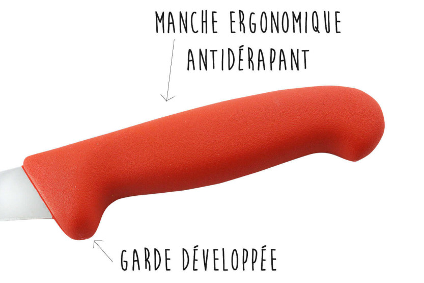 Juego de 3 cuchillos de carnicero profesionales Giesser, mango rojo