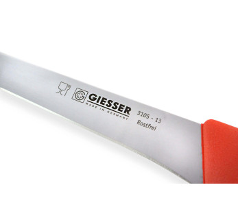 Juego de 3 cuchillos de carnicero profesionales Giesser, mango rojo 2