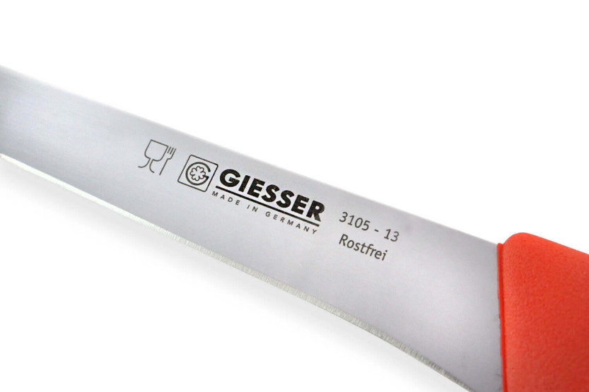 Set di 3 coltelli da macellaio professionali Giesser, manico rosso