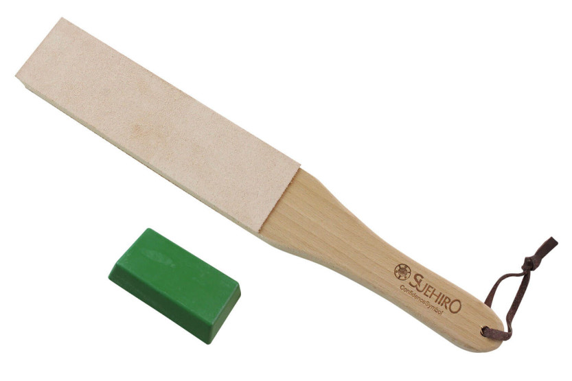 Suehiro japansk poleringslædersæt 31 cm + slibepasta