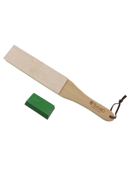Suehiro Japanese polishing leather stropping set 31cm + abrasive paste