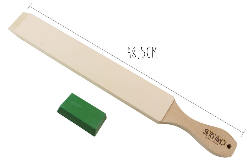 Suehiro japansk poleringslædersæt 48,5 cm + slibepasta