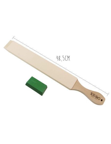 Suehiro japansk poleringslædersæt 48,5 cm + slibepasta