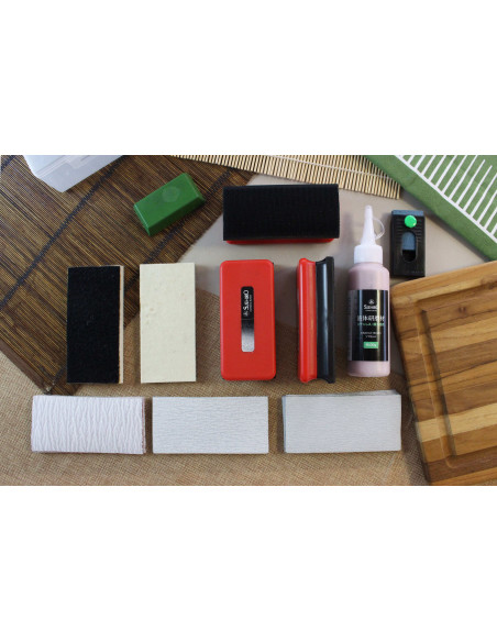 Kit completo Suehiro japonés para eliminar el óxido y pulir las cuchillas