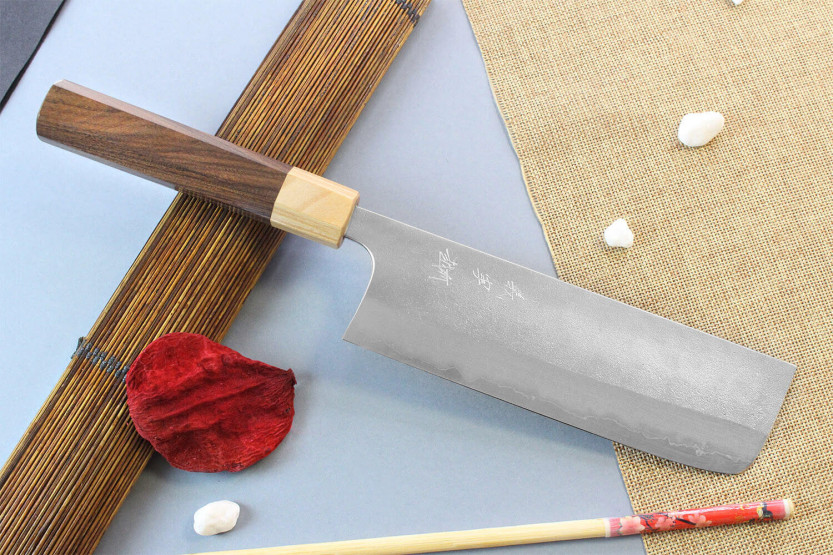faca nakiri japonês artesanal Yoshimi Kato AS Nashiji 16,5cm