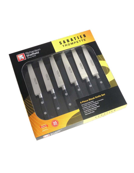 Lote de 6 cuchillos fileteros Sabatier Trompette con mango remachado