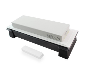 Japansk slipsten Suehiro Cerax ceramic 320 grit på bas