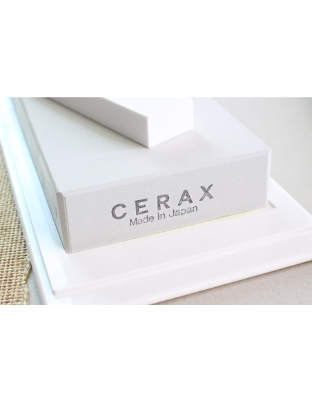 Japanse slijpsteen Suehiro Cerax keramiek 320 korrel op voet