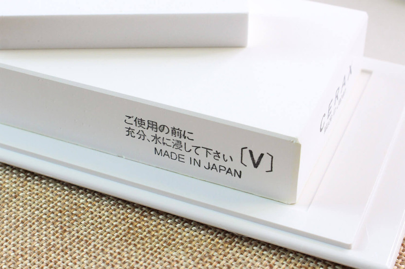 Piedra de afilar japonesa Suehiro Cerax de cerámica de grano 8000 sobre base