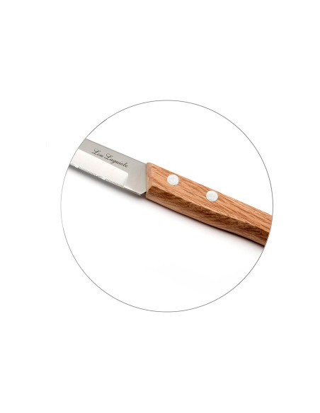Set mit 4 Spickmessern mit Wellenschliff Lou Laguiole Util FOREST Holz Natur