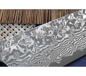 Yoshimi Kato 16,5cm VG10 Nickel Damaskus körsbärsträ japansk handgjord bunka kniv 2