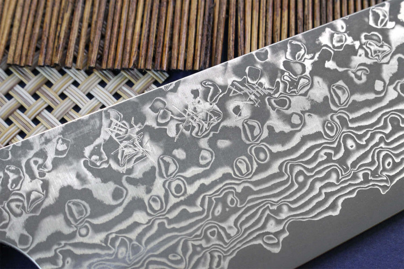 Faca bunka japonesa artesanal Yoshimi Kato 16,5cm VG10  Damasco em madeira de cerejeira