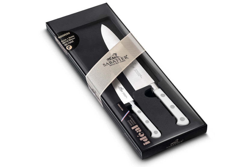 Set Sabatier in scatola 2 coltelli Toque blanche Office + Chef, 100% forgiati