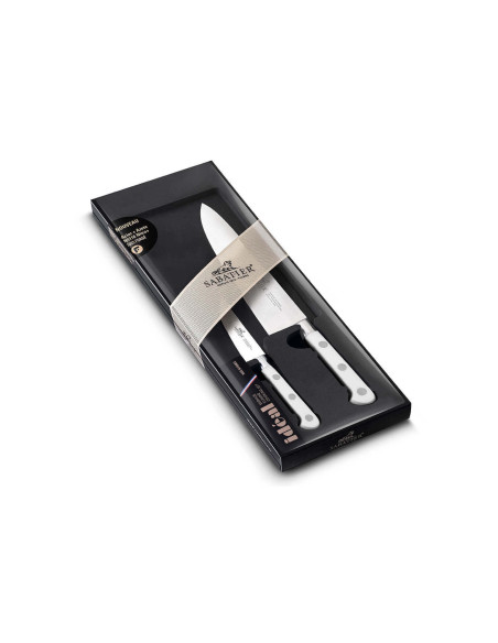 Sabatier set of 2 Toque blanche Office + Chef 100% forged knives