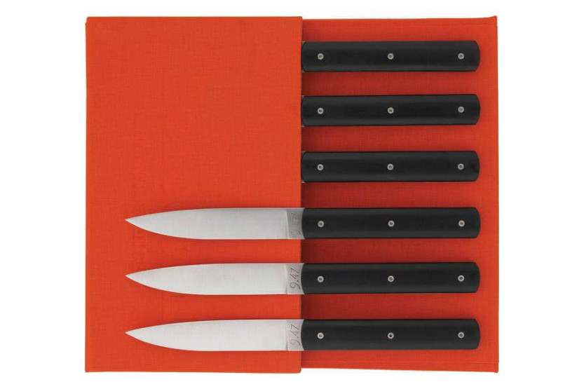 Juego de 6 cuchillos de mesa Perceval 9.47 negros