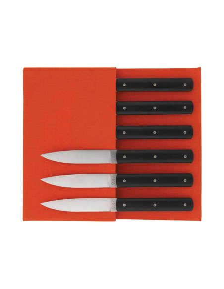 Juego de 6 cuchillos de mesa Perceval 9.47 negros