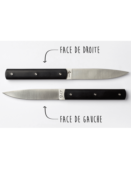 Juego de 6 cuchillos de mesa Perceval 9.47 negros