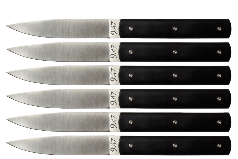 Juego de 6 cuchillos de mesa Perceval 9.47 negros