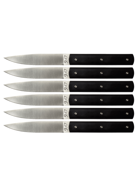 Juego de 6 cuchillos de mesa Perceval 9.47 negros