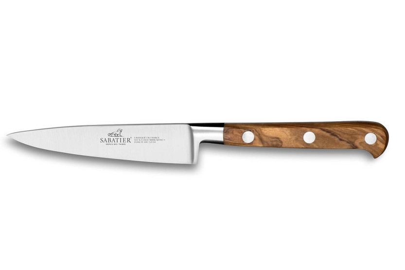 Set Sabatier 2 cuchillos Office + Santoku mango madera de olivo