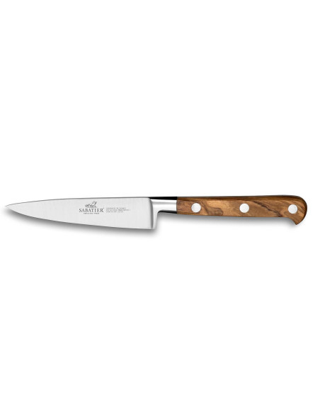 Conjunto Sabatier 2 facas de escritório + Santoku cabo em madeira de oliveira