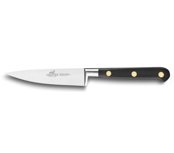 Sabatier estuche 2 cuchillos Ideal Office latón + Santoku mango POM negro 2