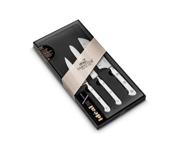Set di 3 coltelli Sabatier Toque Blanche Office + Universal + Mini Santoku