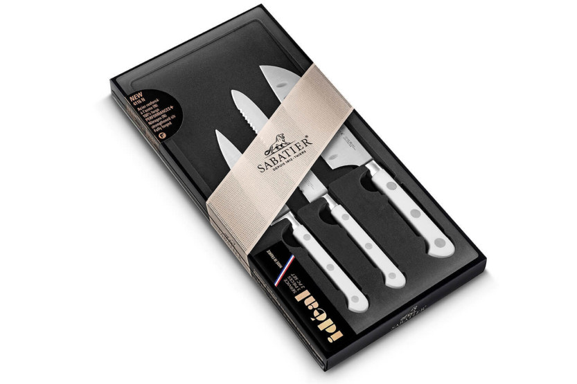 Set van 3 Sabatier Toque Blanche Office + Universal + Mini Santoku messen