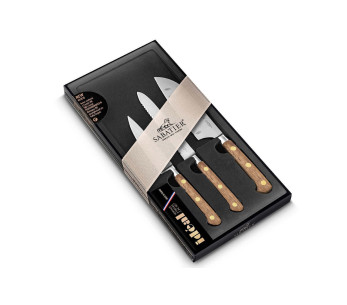 Conjunto de 3 facas Sabatier Perigord Office + Universal + Mini Santoku