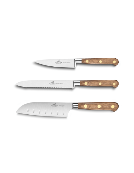 Set med 3 Sabatier Perigord Office + Universal + Mini Santoku-knivar