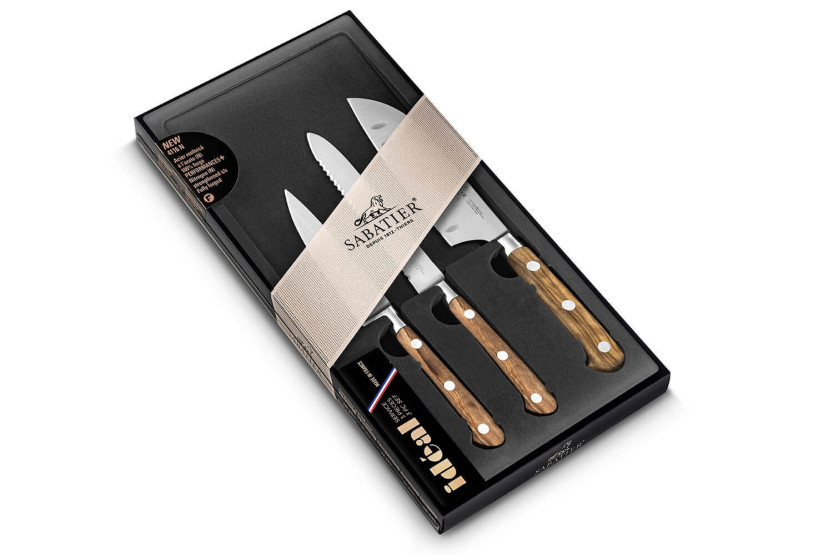 Juego de 3 cuchillos Sabatier Provençao Office + Universal + Mini Santoku