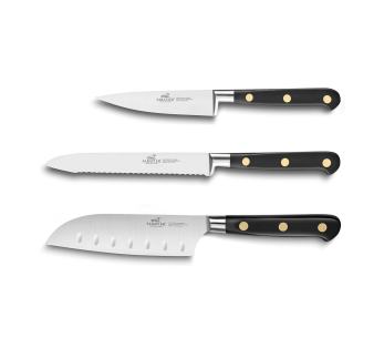 3 kpl Sabatier toimistoveitsiä, vihannes, mini Santoku ruostumattomasta teräksestä valmistetut terät 2