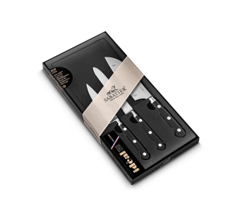 Juego de 3 cuchillos Sabatier Ideal de acero inoxidable Office + Universal + Mini Santoku