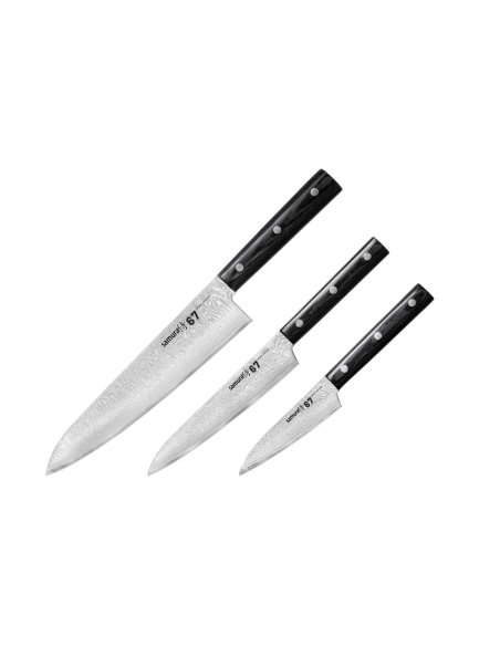 Set of 3 Samura Damascus 67 VG10 knives