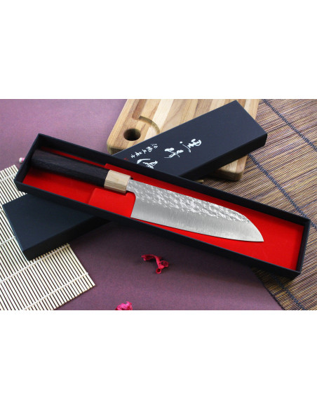 Gehamerd Japans santoku mes Yu Kurosaki senko 16,5cm staal SG2