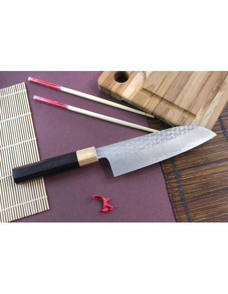 Gehamerd Japans santoku mes Yu Kurosaki senko 16,5cm staal SG2
