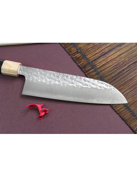 Yu Kurosaki senko 16,5 cm faca santoku japonesa martelada à mão em aço SG2