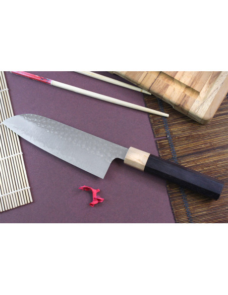 Yu Kurosaki senko 16,5 cm faca santoku japonesa martelada à mão em aço SG2