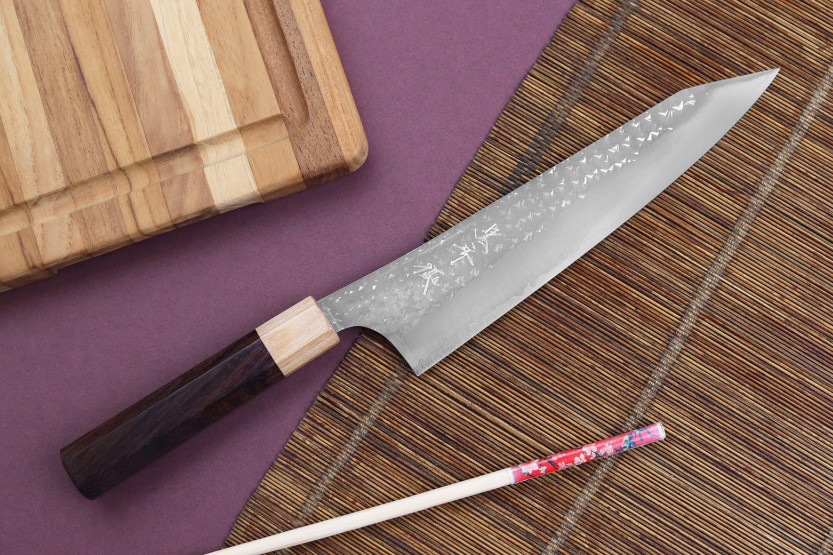 Yu Kurosaki senko 21cm faca de cozinha japonesa artesanal martelada em aço SG2