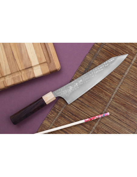 Yu Kurosaki senko 21cm faca de cozinha japonesa artesanal martelada em aço SG2