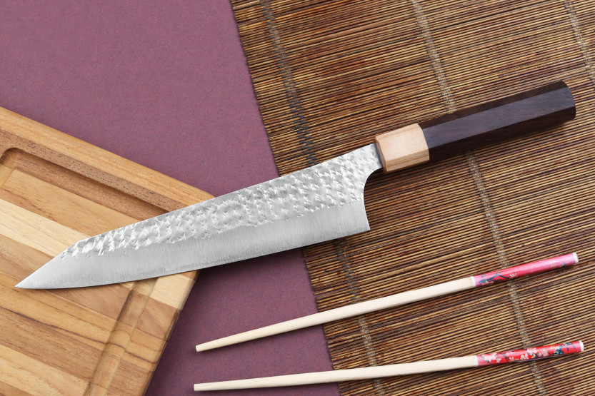Yu Kurosaki senko 21cm faca de chef japonesa artesanal martelada em aço SG2